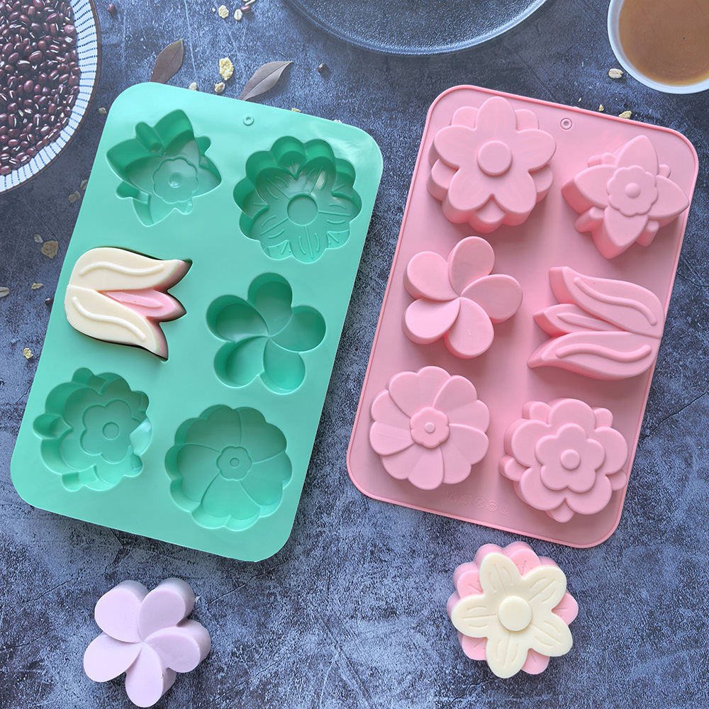 Soap Making Handmade - 다양한 꽃 모양 실리콘 몰드, 비누