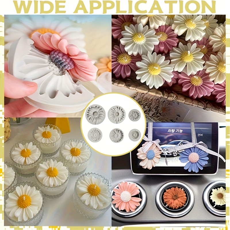 6개, 해바라기 데이지 실리콘 몰드, 3D 꽃 장식 몰 - Soap Making Handmade 리뷰 및 가격