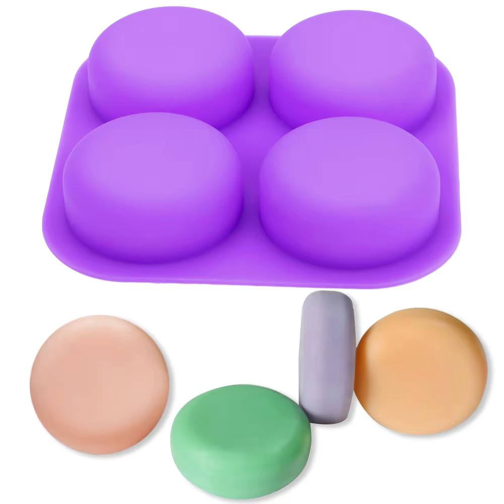 1-2개입 4구 재사용 가능한 원형 실리콘 비누 몰드  - Soap Making Activity 리뷰 및 가격