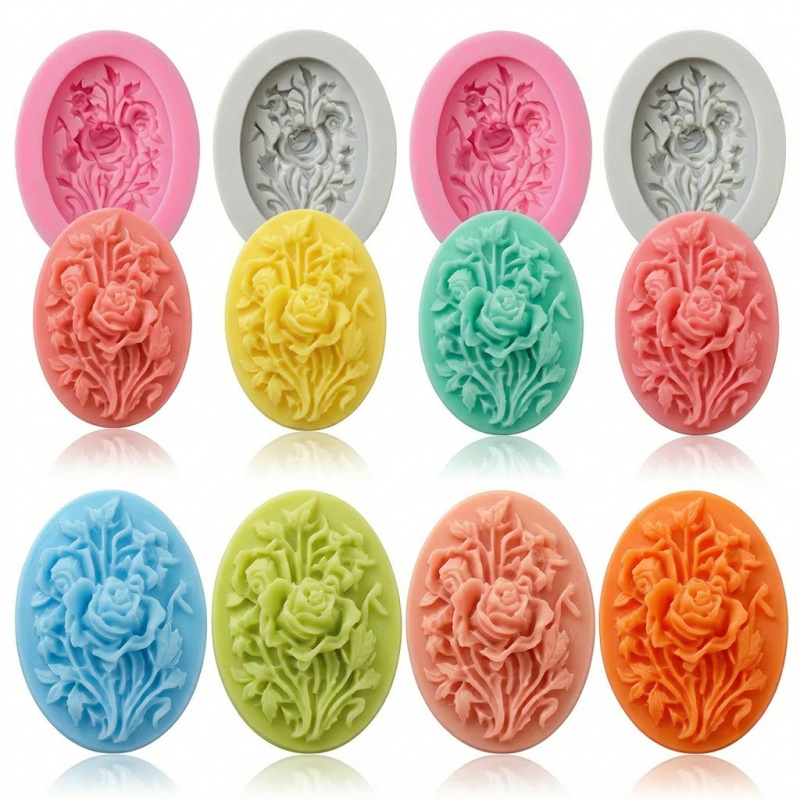 4개의 꽃 모양 실리콘 몰드, 쉽게 탈형이 가능하고 재 - Soap Making Handmade 리뷰 및 가격