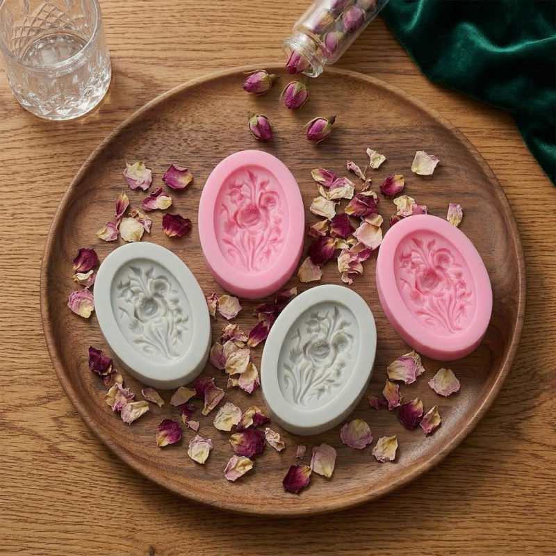 4개의 꽃 모양 실리콘 몰드, 쉽게 탈형이 가능하고 재 - Soap Making Handmade 리뷰 및 가격