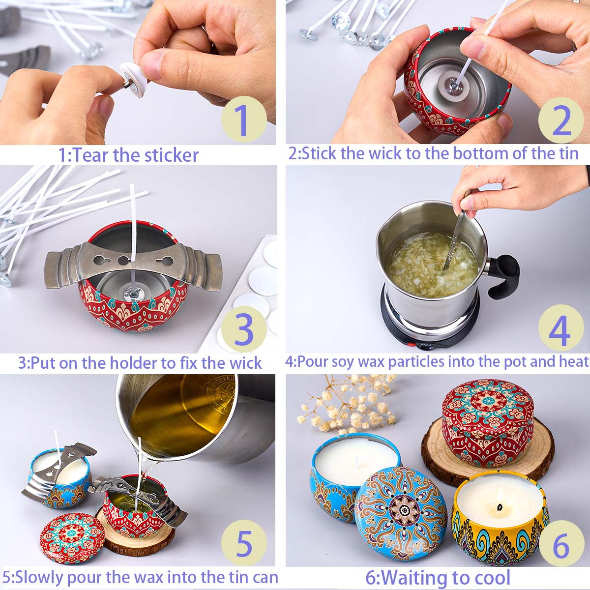 DIY 향초 만들기 도구 키트 소이 왁스 심지 스티커  - Soap Making Starter Kit 리뷰 및 가격