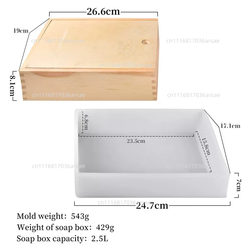 나무 상자와 뚜껑이 있는 실리콘 비누 몰드, 직사각형  - Soap Making Process 리뷰 및 가격