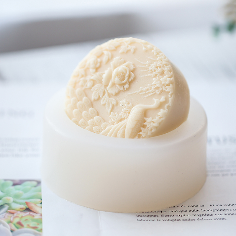 공작 꽃 패턴 실리콘 비누 금형 유연한 수제 라운드 비 - Soap Making Lye 리뷰 및 가격