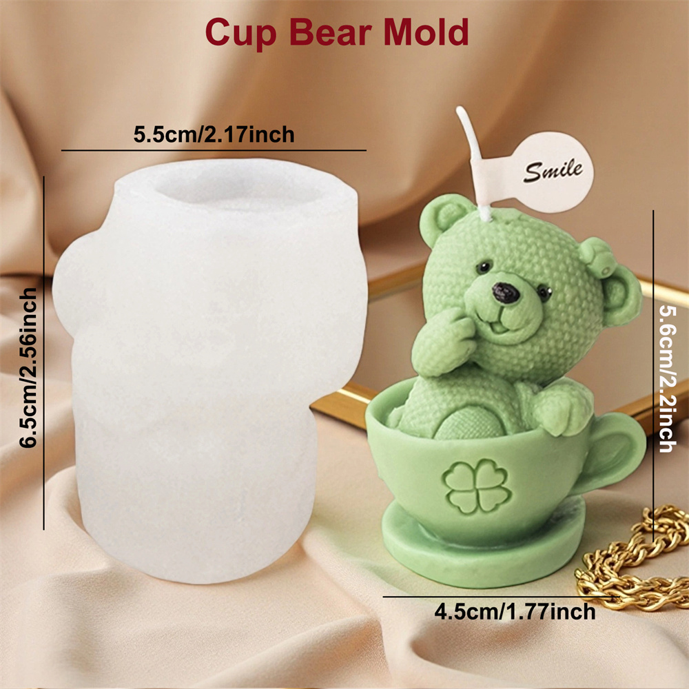 테디베어 컵 실리콘 몰드 만화 곰 양초 비누 몰드 DI - Soap Making Jar 리뷰 및 가격