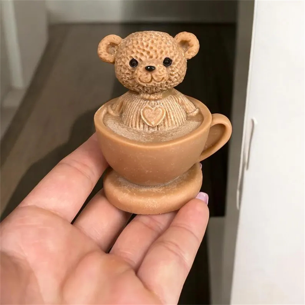 테디베어 컵 실리콘 몰드 만화 곰 양초 비누 몰드 DI - Soap Making Jar 리뷰 및 가격